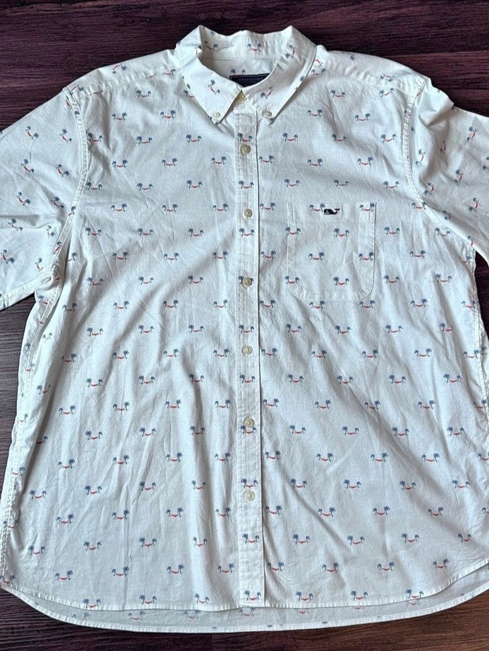 Vineyard Vines Shirt Mens Extra Large Short Sleeve Button Down Whale Fun Prints